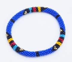 Set of 3 Handmade Glass Seed Bead Beaded Multi Color Stackable Crochet Bracelets