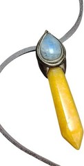 Sunshine, Golden Healer Quartz Necklace Moonstone Pendant, Joy Healing Jewelry