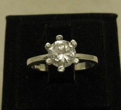 Handmade Sterling Silver Engagement Ring With Cubic Zirconia Stamped 925