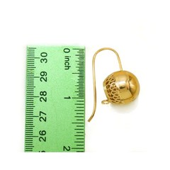 Unique Gold mirror Polished openwork 18mm Ball Hook Earrings 18K Gold Filled