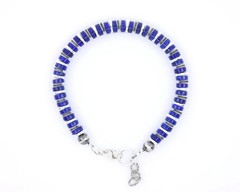 Men’s 6mm Lapis Lazuli Sterling Silver Bracelet | AAAAA+ Grade | Sleek Modern