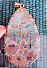 Natural Brown/Blue Ocean Jasper Gemstone Gold Plated Teardrop Artisan Pendant