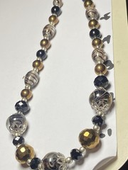 Artisan Handcrafted Art Deco Lampwork Glass Jewelry Amber fromChaos Necklace #12