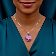 RARE 20 Ct Certified Pink Diamond Pendant, Great Shine & Bling – Tariffs FREE