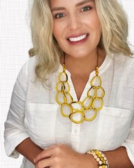 Tagua Nut Jewelry Necklace unique bib statement natural beach resort yellow mim