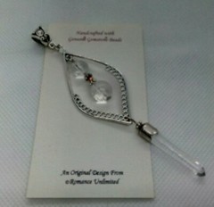 CLEAR QUARTZ Beads & Crystal Point Pendant Wicca Reiki Energy Healing Charm