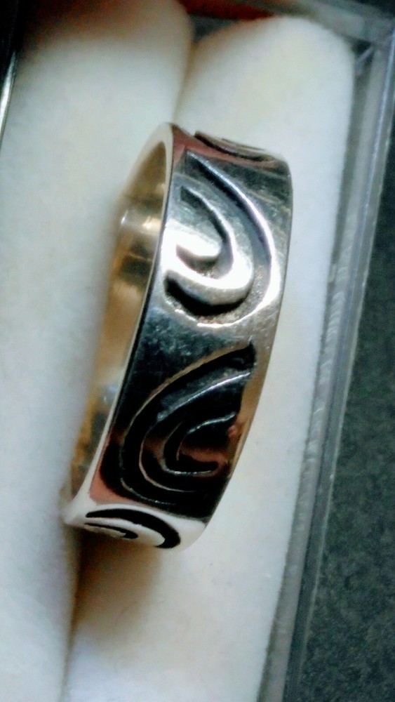 ATTRACTIVE STERLING SILVER.925 BAND RING SIZE 9.5-9.75!