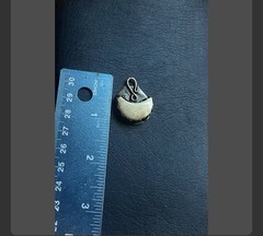 Silver Tone White Stone Asymmetrical Charm Pendant, Unisex Adults