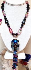 AMAZING Sterling Silver Labradorite, Pink Topaz, Spinel, Art Glass Etc. Necklace
