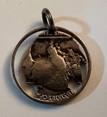1937 Buffalo Nickel Coin Cut Out Pendant