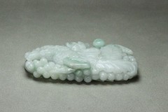 Cert’d Natural Light green A Jadeite jade Hand-Carved Phoenix Pendant