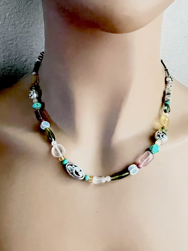 Brighton bright multi colored necklace. Many Soft look beads and stones