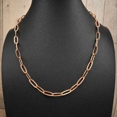 Solid Copper Paperclip Chain Necklace 14-20 inch Adjustable Modern Minimalist