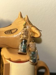 Handmade Crystal Jar Earrings, Silver And Gold