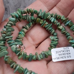 McCarthy Navajo Native Sonoran Gold Turquoise Necklace Naja 17″ Sterling Silver