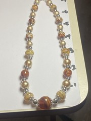 Artisan Handcrafted Art Deco Lampwork Glass Jewelry Amber fromChaos Necklace #4