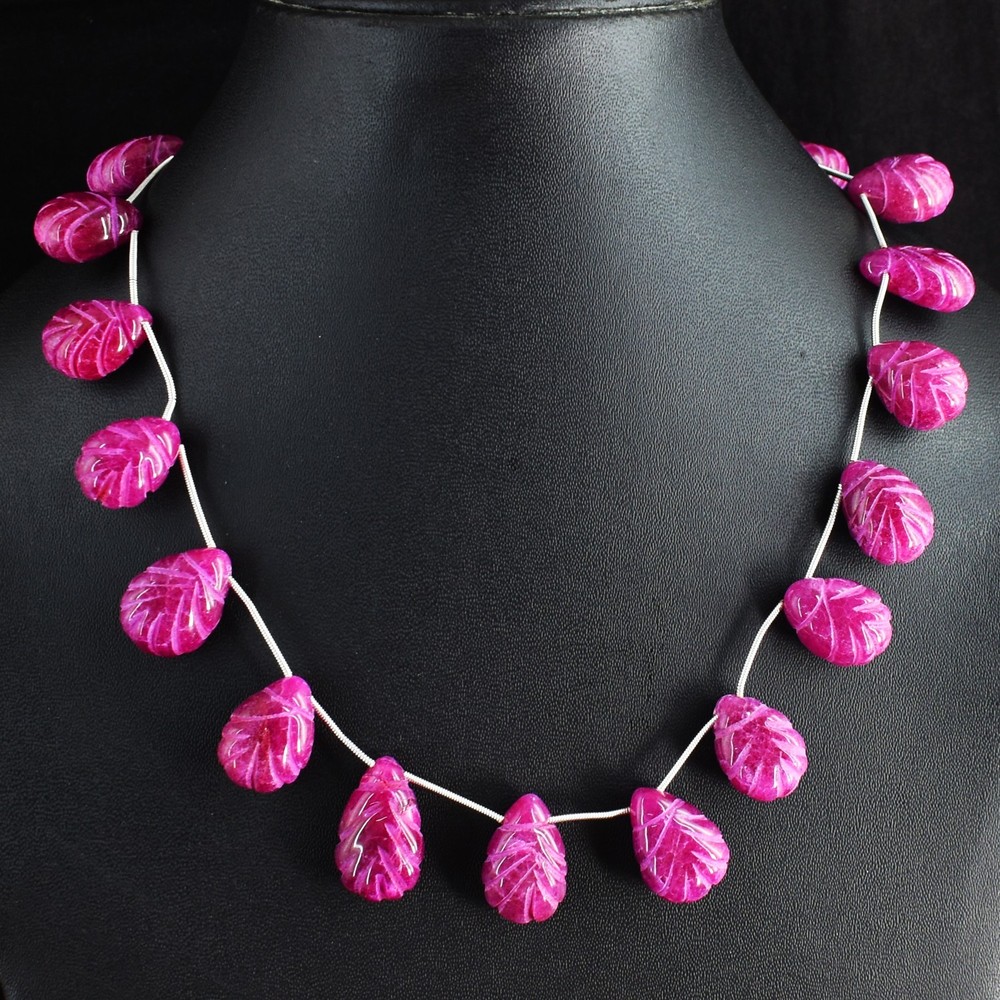 Most Outstanding Carved Ruby 409.Cts Elegant Beaded Necklace Jewelry RK 15 E761