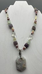 Multicolor Gem & Cultured Pearl Sterling Silver, 18-19” Necklace