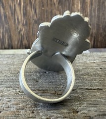Sterling Silver Native Style SW Genuine Golden Hills Turquoise Statement Ring