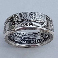 Vintage Coin Style Men’s Ring Handmade Statement Jewelry Gift