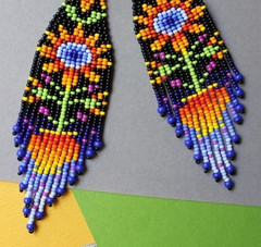 Handmade Seed Bead Fringe Earrings – Long Tassel Beaded Jewelry for Women
