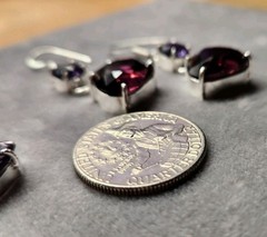 Purple Set Amethyst Quartz Cross Earrings Pendant Faith Church Christian Joy