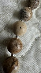 Turquoise Blue Howlite & Picture Jasper Southwest Style Beaded Necklace-Handmade
