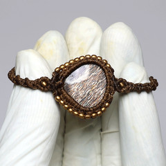 Aurora Blaze~ Natural Lattice Sunstone Spirit Woven Macrame Gem Crystal Bracelet