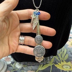 Adorned Crown Jewelry assemblage vintage United States Air Force button necklace