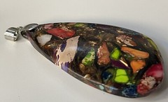 Handmade Resin Art Mosaic Inlay Pendant Colorful