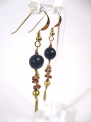 Antique-Like 14K Gold-Filled Lapis Lazuli Earrings 2.5″L GF Fancy Beads 1.5g ea.