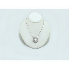Sparkling Cz’s Square Greek Cross 925 Sterling Silver 18″ Snake Chain Necklace