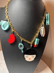Baccurelli Signed Louise’s 7 Treasures in Pandora’s Box Charm Necklace 2-Sided