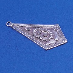 vtg Sterling silver handmade pendant 925 tag w/ beads details, silver tested