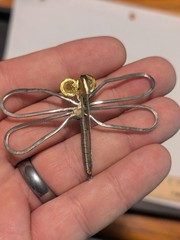 JMAT Handmade Metal Dragonfly Large Brooch Lapel Pin