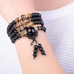 Obsidian bracelet tiger eye stone Mala bracelet 108 beads Yoga Energy men mala