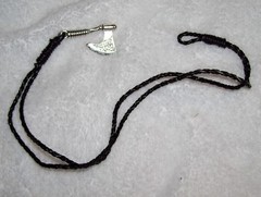 NEW HANDMADE Olmec Apocalypse silver alloy black leather Viking Norse axe band