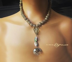 Aimee Fuller Abalone Paua Sea Necklace Rainbow Ocean Opals Beach Bride Statement