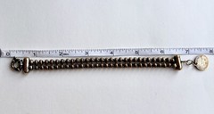 Del Brenna Italian Jewelry – Bead Chain Bracelet – Silver w Antique Gold Finish
