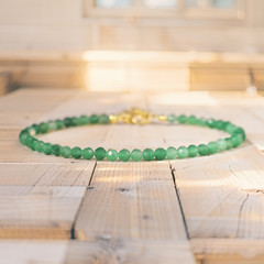 Natural Green Aventurine Healing Reiki Crystal Minimalist Dainty Skinny Bracelet