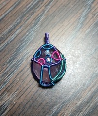 Rare 1 of 1 Wire Wrapped 23.9 Ct. Ametrine Mushroom Pendant With Moon~Hand Made