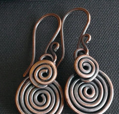 Pure Copper Healing Spiral Earrings, Earring Jewelry, Spiritual Kriya