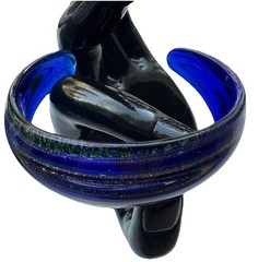 Beautiful Art Glass Bracelet Pier 1 Imports in Shimmering Blue, Green Sz 6.5”