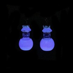 Miniature Potions Bottle Purple Glow in the Dark Earrings