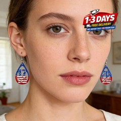 250th Anniversary Dangle Earrings Set, Patriotic Design Jewelry