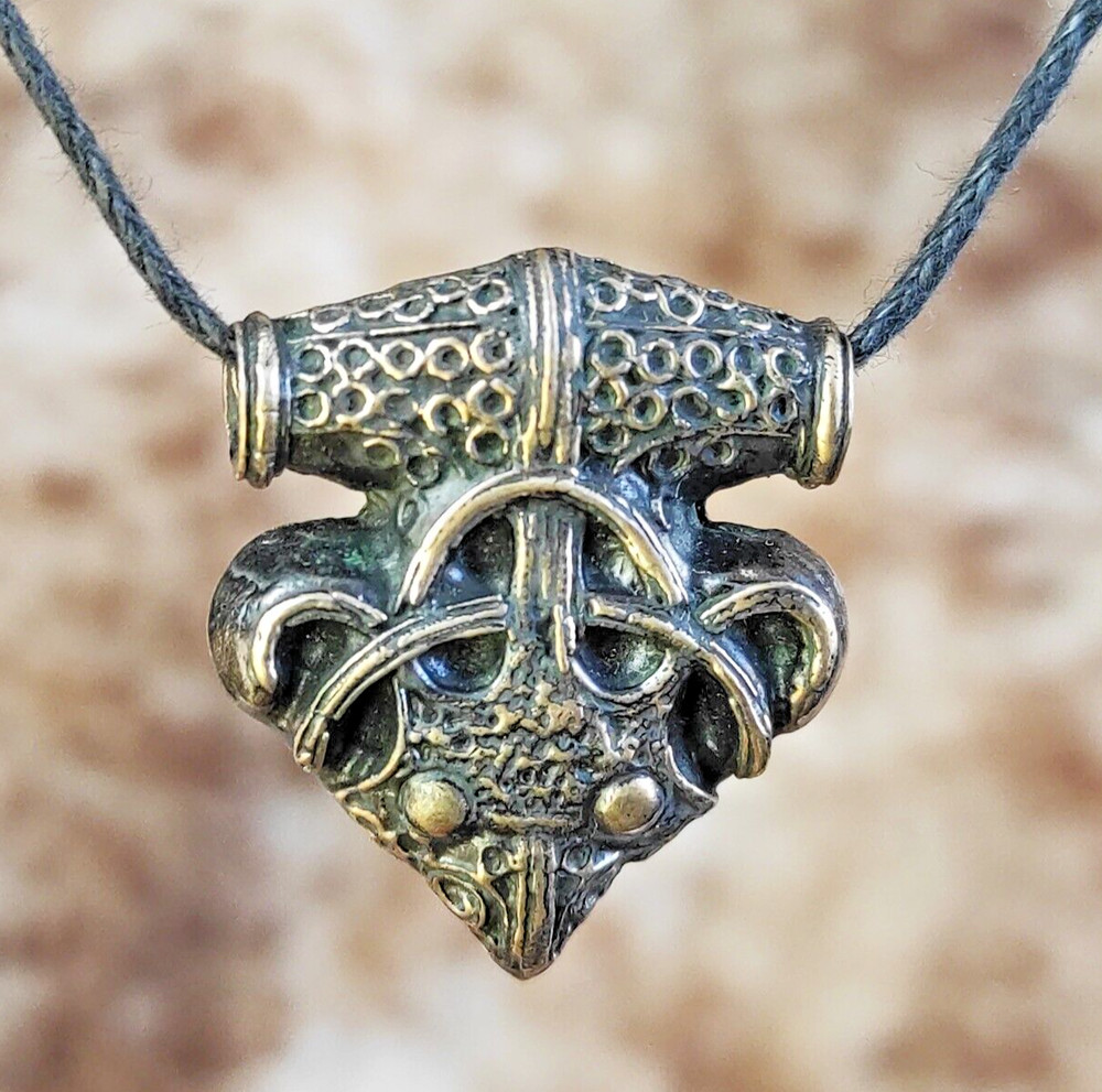 Mjolnir Sigtuna, Swedish Viking Thor Hammer Amulet, Raven Head Pendant Replica
