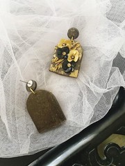 Polymer Clay Earrings Gold/brown/bronze/arch