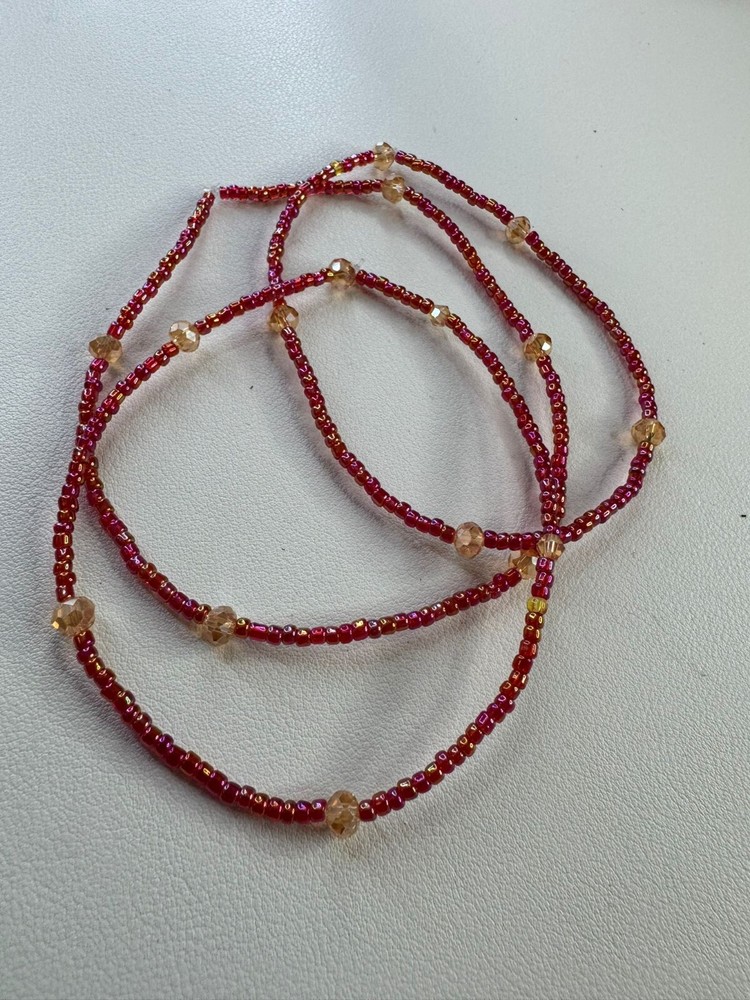 Handmade beaded anklet/Bracelet| Coloured beads |Three piece |Made in Africa