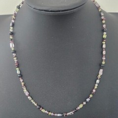 Pearl Glass Stone Beaded Necklace Sterling Silver Clasp 17″ Dainty