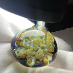 Handcrafted Art Glass Teardrop Pendant, Multicolor Unisex Adults